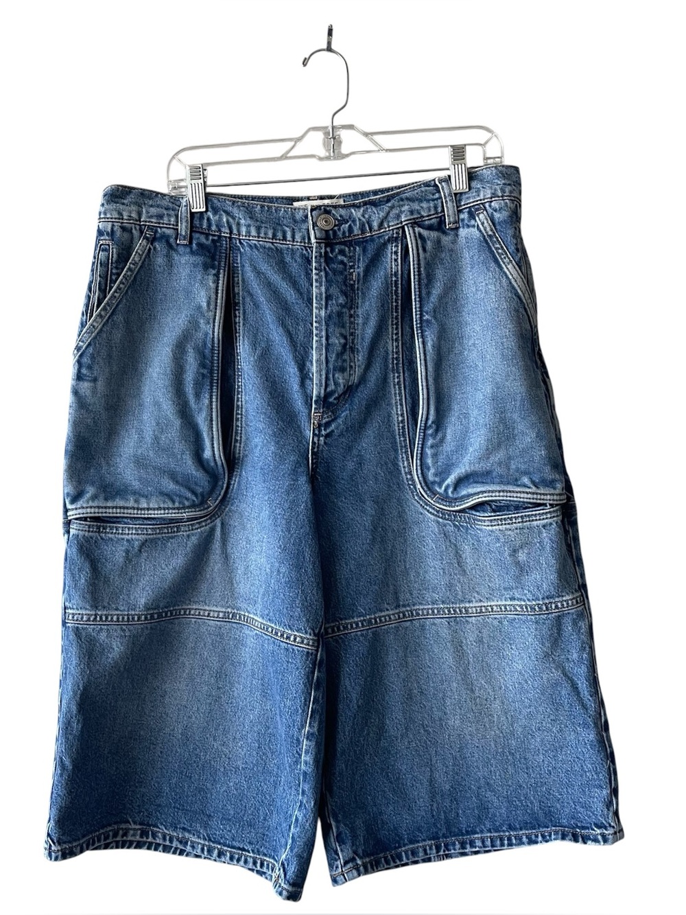 We The Free Havasu Wide Leg Slouchy Lagenlook Denim Shorts 31